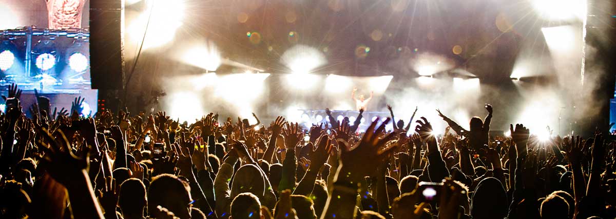 Crowd watching music performance