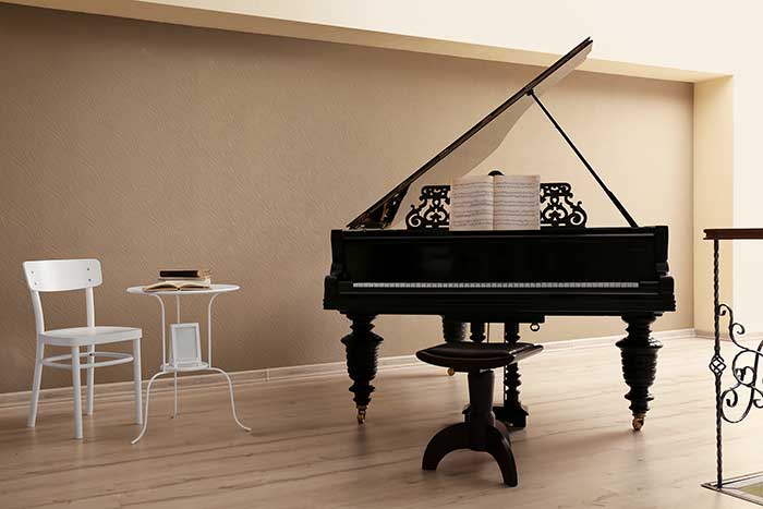 Grand piano in a room