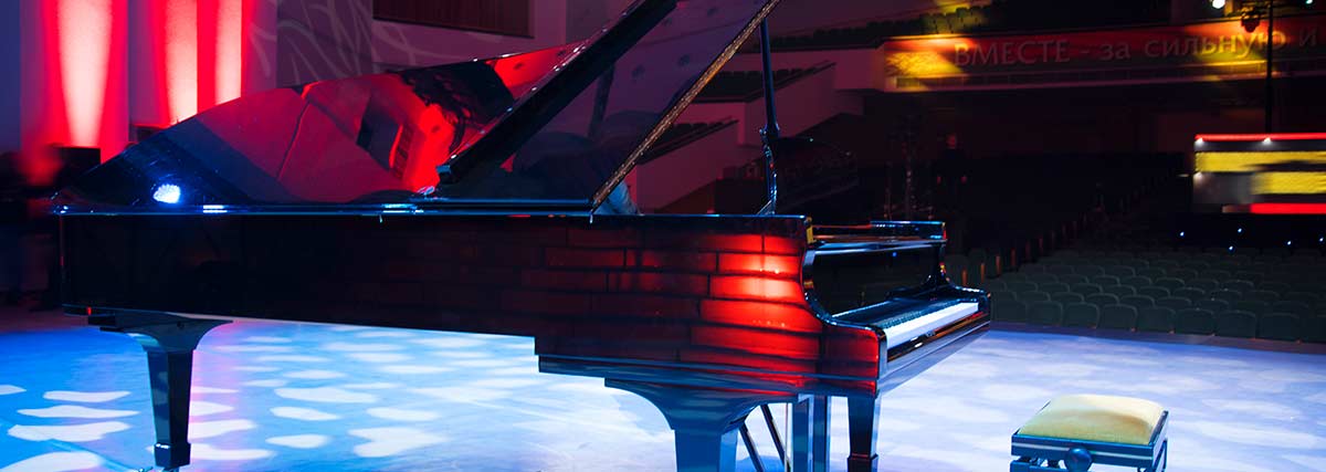 grand piano on stage