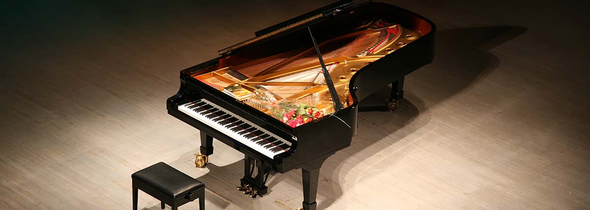 grand piano on stage