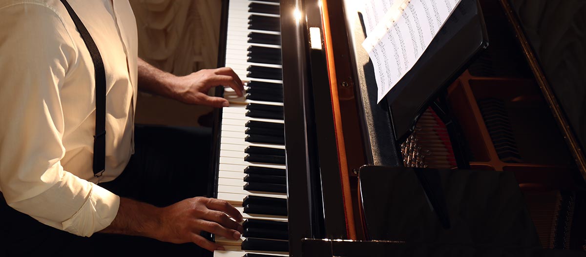 Jazz man playing the piano