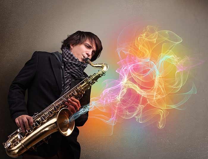 jazz saxophonist swinging
