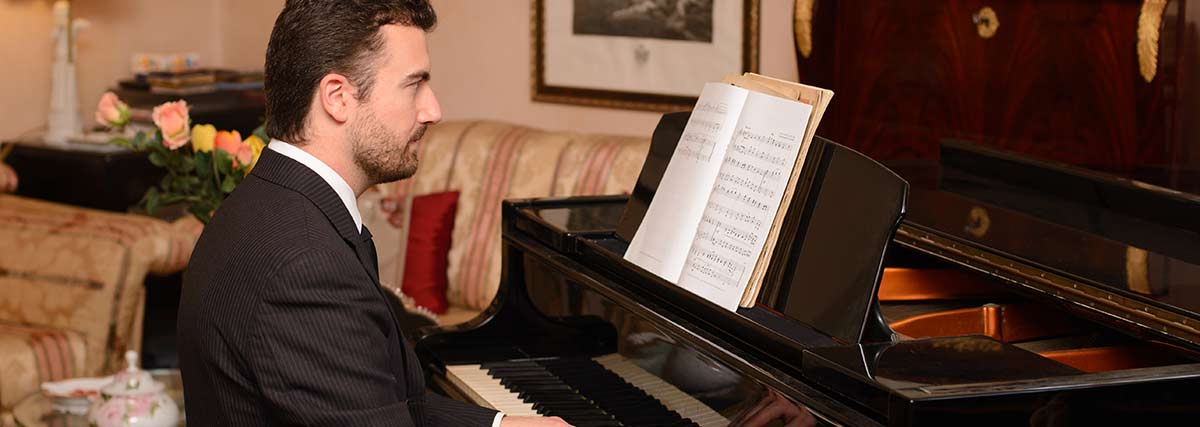 mann playing the piano