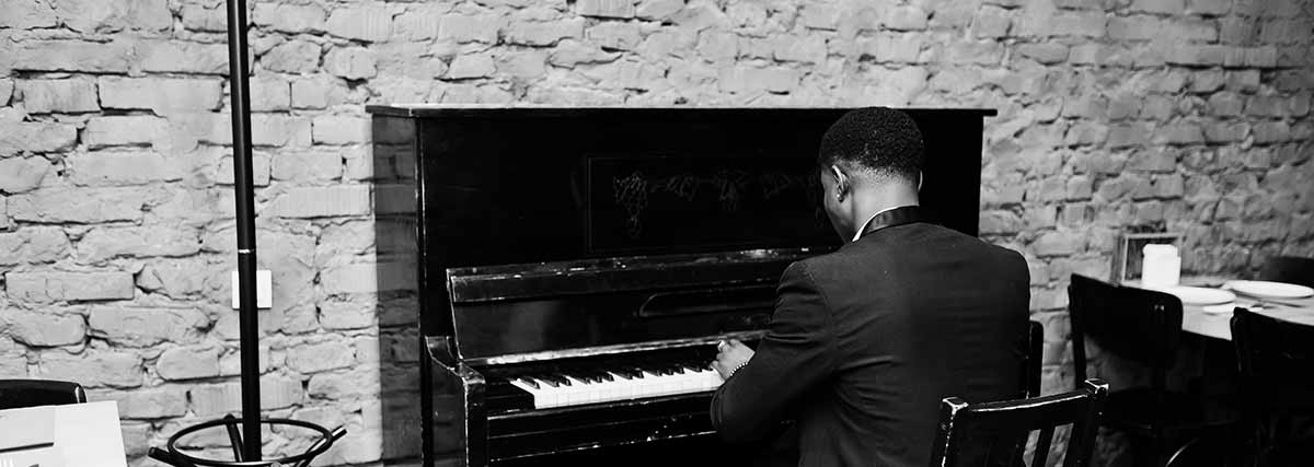 man playing the piano