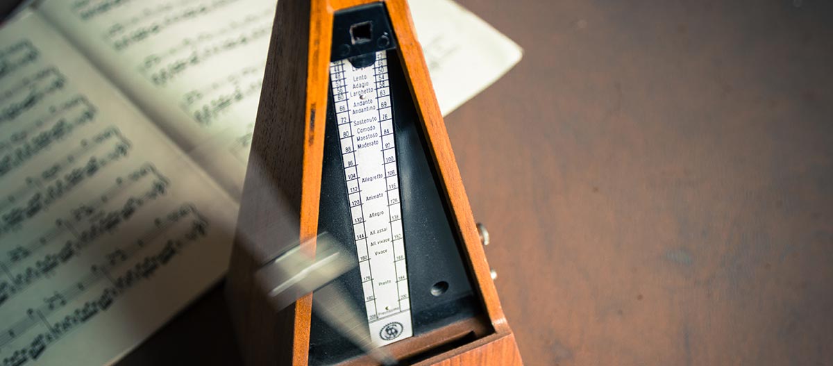 Metronome and music sheets