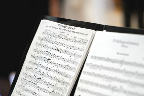 Music score on a staff