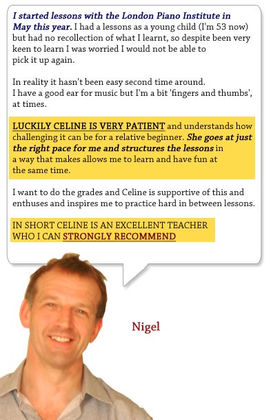 London Piano Institute Testimonial from Nigel