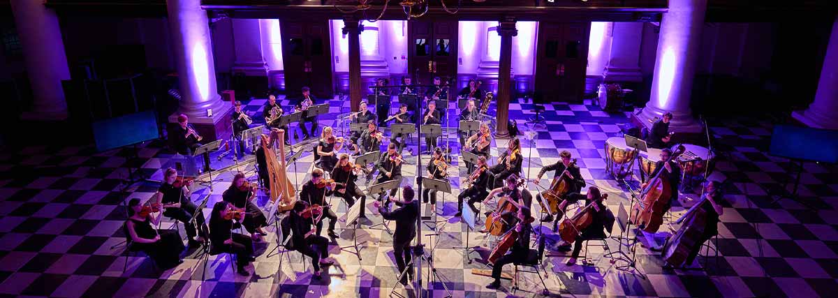 Orchestra performing in Sinfonia Smith Square