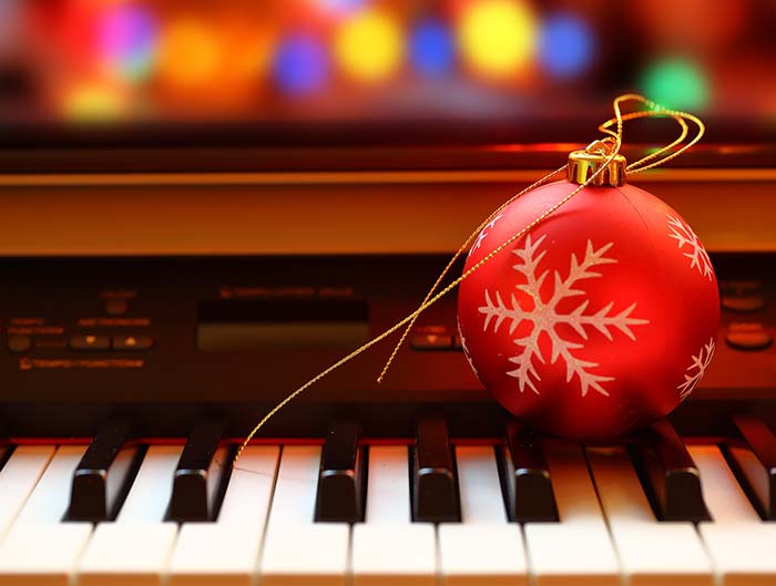 Piano at Christmas time