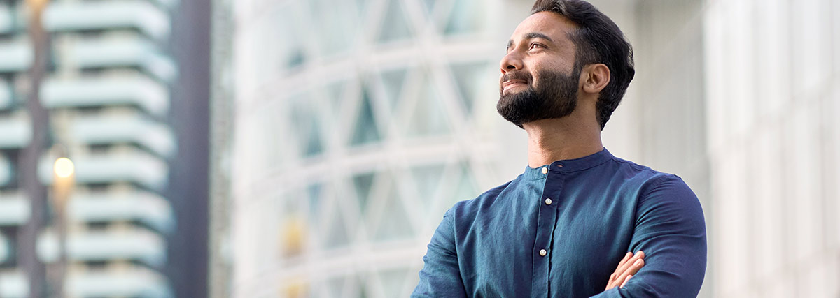 Smiley confident man