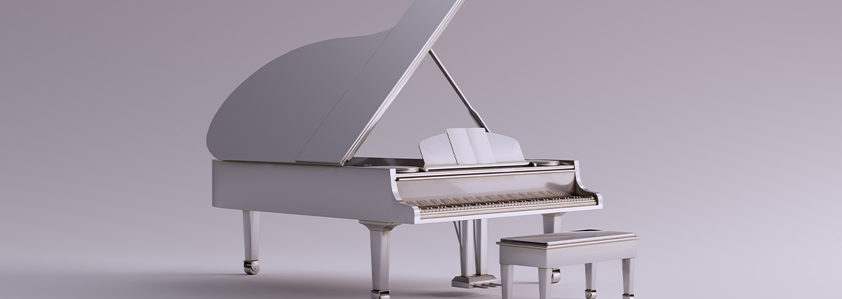 White color grand piano