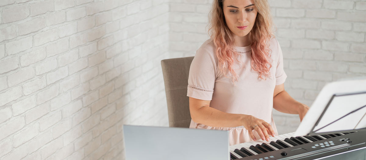 Woman playing piano