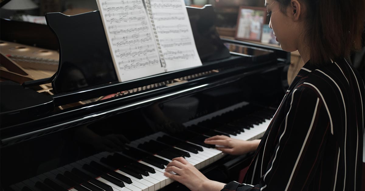 Woman playing piano